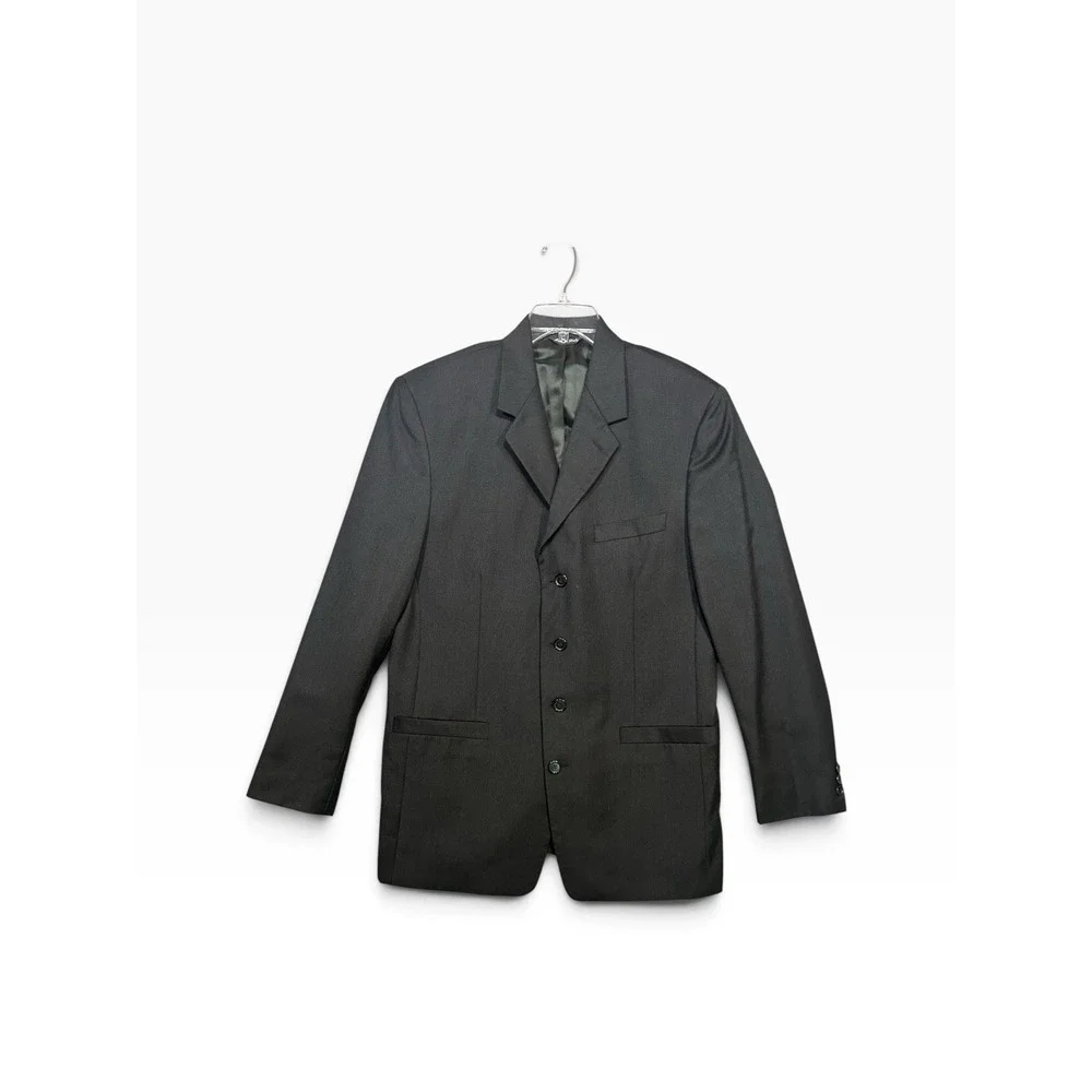 Riserva Dillard Men's Wool Blazer Suit Jacket Black Made in Italy 41L